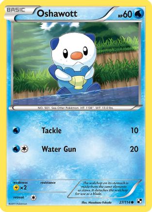 Oshawott (27) 027/114  - Reverse Holofoil Black and White - Common