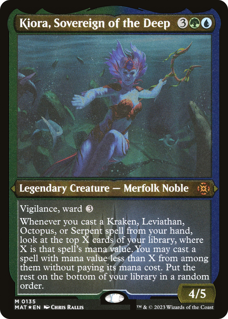 Kiora, Sovereign of the Deep (MAT-135)  Etched Foil - March of the Machine: The Aftermath