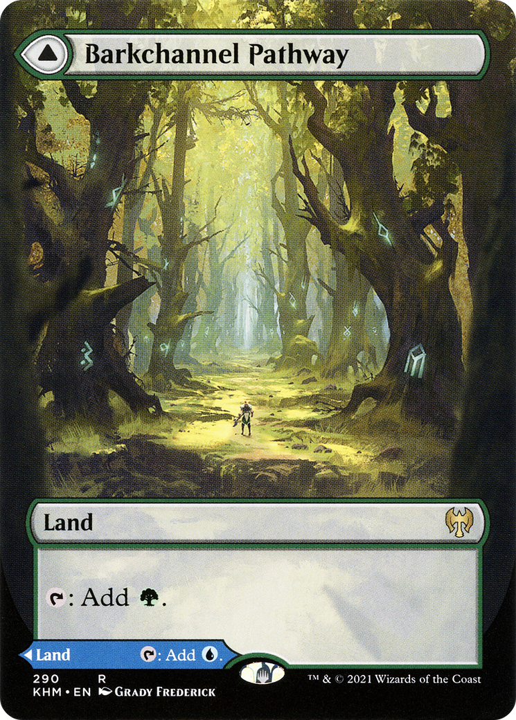 Barkchannel Pathway (Borderless) (KHM-290)  - Kaldheim: (Showcase) (Borderless)