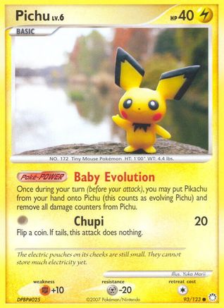 Pichu 093/123  - Reverse Holofoil Mysterious Treasures - Common