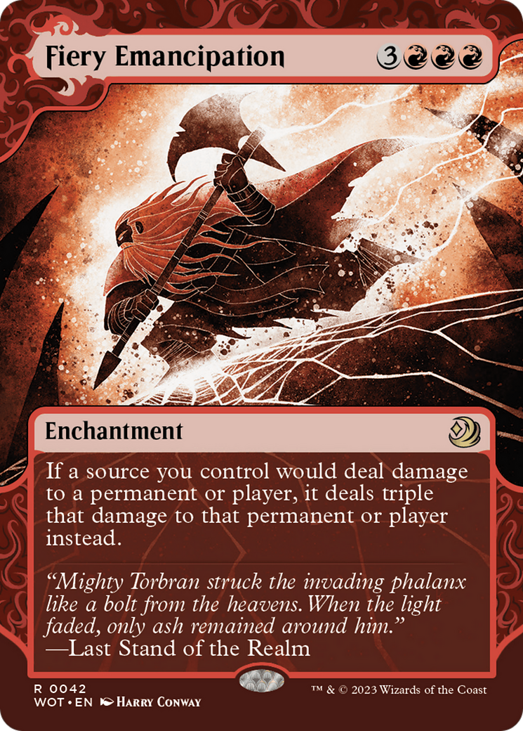 Fiery Emancipation (WOT-042)  - Wilds of Eldraine: Enchanting Tales: (Showcase) (Borderless)