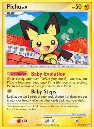 Pichu 025/99  - Reverse Holofoil Arceus - Rare