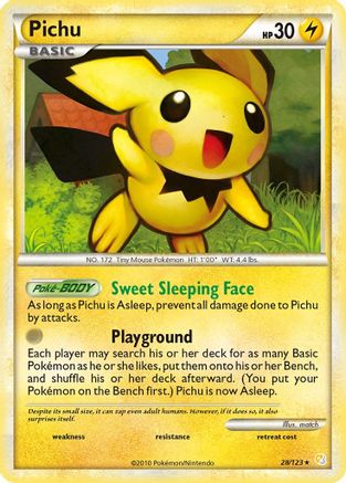 Pichu 028  - Reverse Holofoil HeartGold SoulSilver - Rare