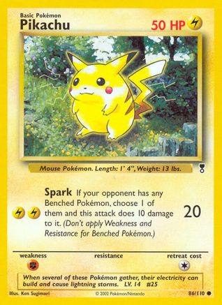 Pikachu 086/110  - Reverse Holofoil Legendary Collection - Common
