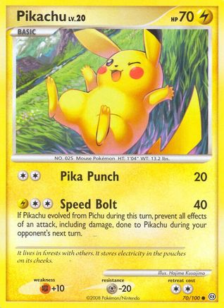Pikachu 070/100  - Reverse Holofoil Stormfront - Common