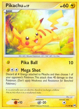 Pikachu 071/99  - Reverse Holofoil Arceus - Common