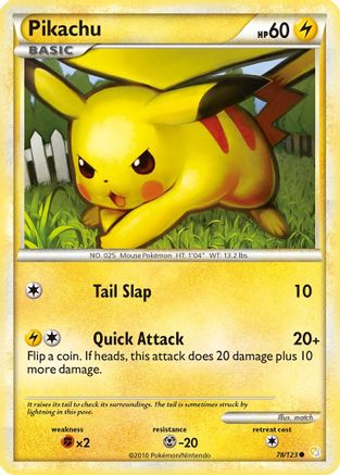 Pikachu 078/123  HeartGold SoulSilver - Common