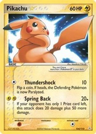 Pikachu Star 104  - Holofoil Holon Phantoms - Ultra Rare