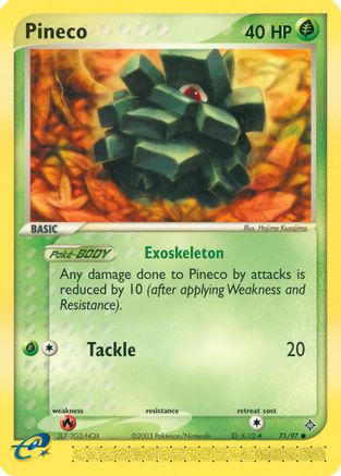 Pineco 071/97  - Reverse Holofoil Dragon - Common