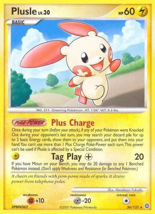 Plusle 036  - Reverse Holofoil Secret Wonders - Rare
