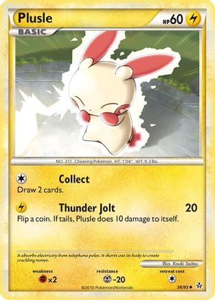Plusle 036/95  - Reverse Holofoil Unleashed - Uncommon