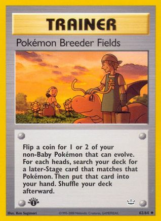 Pokemon Breeder Fields 062/64  - Unlimited Neo Revelation - Uncommon