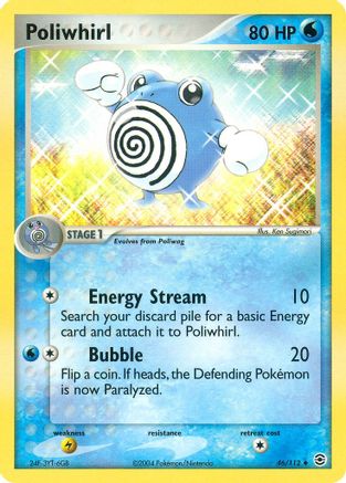 Poliwhirl 046  - Reverse Holofoil FireRed & LeafGreen - Uncommon