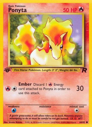 Ponyta 064/82  - 1st Edition Team Rocket - Common