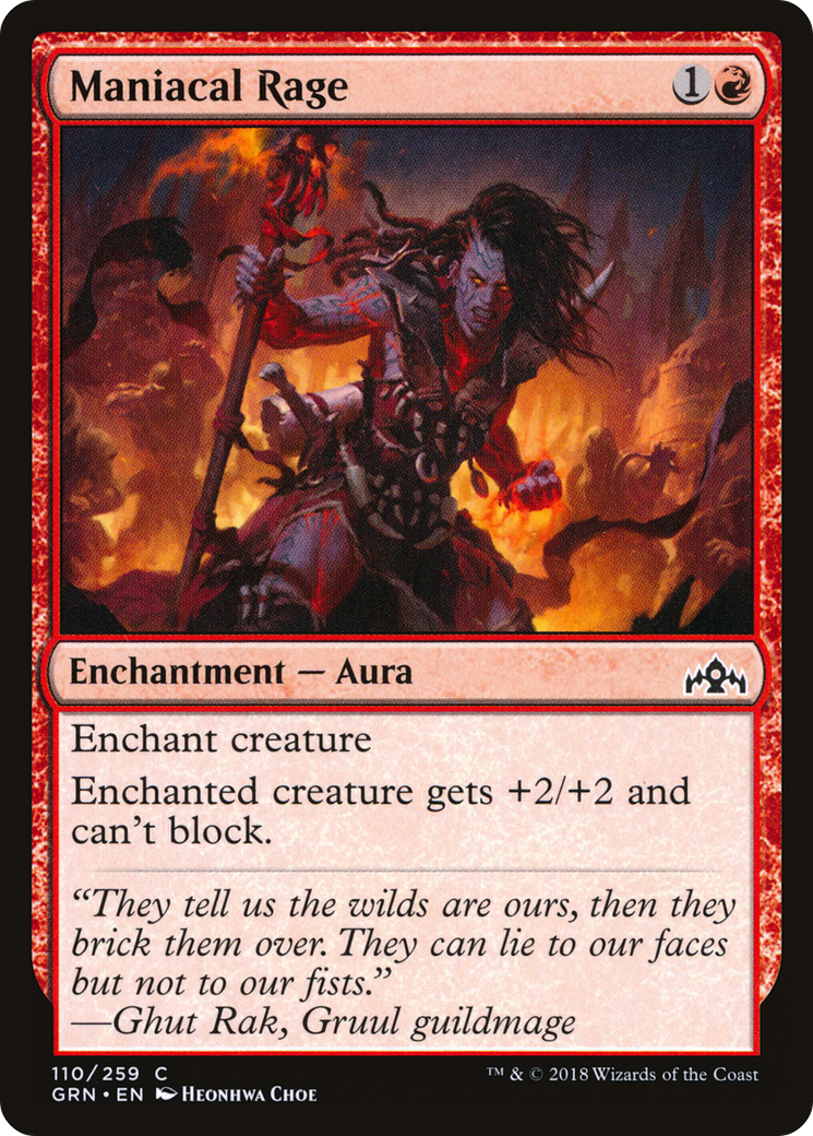 Maniacal Rage (GRN-110)  Foil - Guilds of Ravnica
