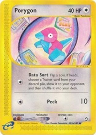 Porygon (103b) 103b  - Reverse Holofoil Aquapolis - Common