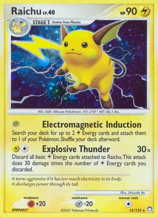 Raichu 015  - Reverse Holofoil Mysterious Treasures - Holo Rare