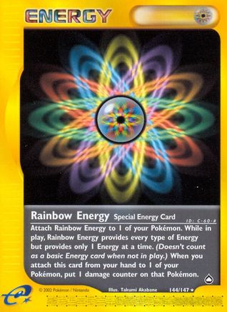 Rainbow Energy 144  - Reverse Holofoil Aquapolis - Rare