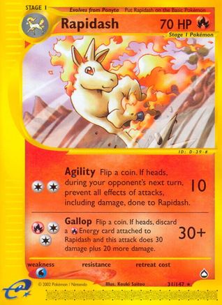 Rapidash 031  Aquapolis - Rare