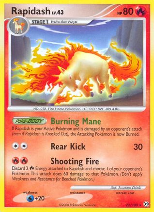 Rapidash 022  - Reverse Holofoil Stormfront - Rare