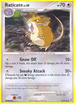 Raticate 061  - Reverse Holofoil Secret Wonders - Uncommon