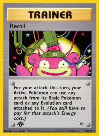 Recall 116/132  - 1st Edition Gym Heroes - Uncommon