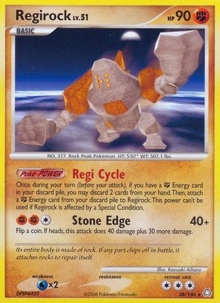 Regirock 038  - Reverse Holofoil Legends Awakened - Rare