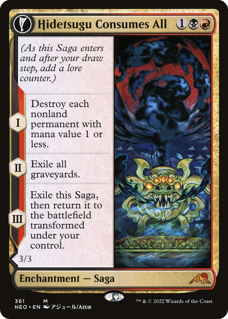 Hidetsugu Consumes All (Showcase) (NEO-361)  Foil - Kamigawa: Neon Dynasty: (Showcase, fandfc)