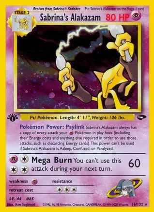 Sabrina's Alakazam 016/132  - 1st Edition Holofoil Gym Challenge - Holo Rare