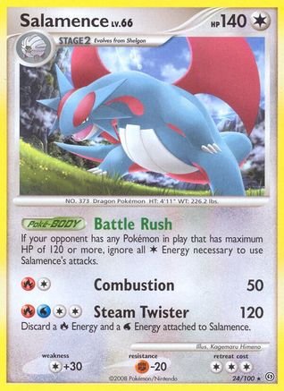 Salamence 024  - Reverse Holofoil Stormfront - Rare