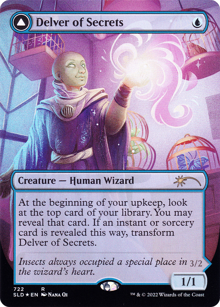 Delver of Secrets (SLD-722)  Foil - Secret Lair Drop (Borderless)