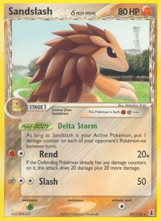 Sandslash (Delta Species) 027  - Reverse Holofoil Delta Species - Rare