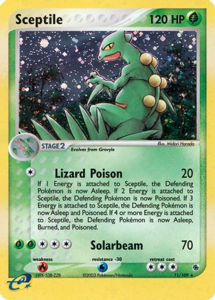 Sceptile 011/109  - Holofoil Ruby and Sapphire - Holo Rare