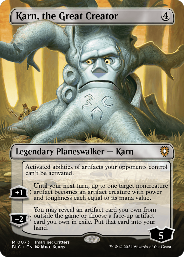 Karn, the Great Creator (Borderless) (BLC-073)  Foil - Bloomburrow Commander