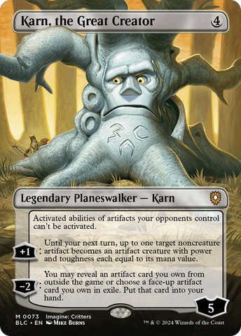 Karn, the Great Creator (Borderless) (BLC-073)  Foil - Bloomburrow Commander