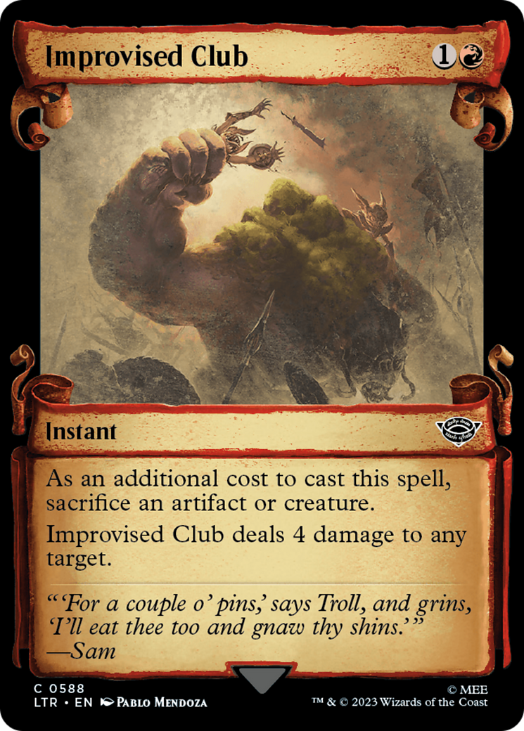 Improvised Club (Showcase Scrolls) (LTR-588)  Foil - The Lord of the Rings: Tales of Middle-earth: (Showcase)
