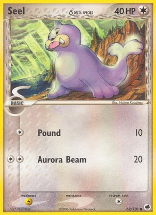 Seel (Delta Species) 062/101  - Reverse Holofoil Dragon Frontiers - Common