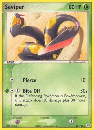 Seviper 020  - Reverse Holofoil Emerald - Rare