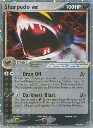 Sharpedo ex 104  - Holofoil Deoxys - Ultra Rare