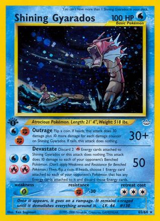 Shining Gyarados 065  - Unlimited Holofoil Neo Revelation - Secret Rare