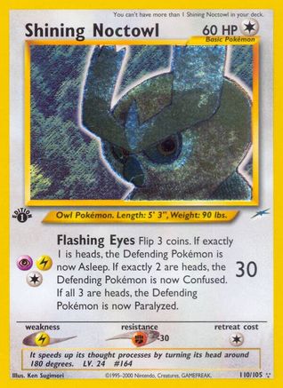Shining Noctowl 110  - Unlimited Holofoil Neo Destiny - Secret Rare