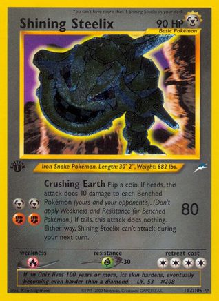 Shining Steelix 112  - Unlimited Holofoil Neo Destiny - Secret Rare