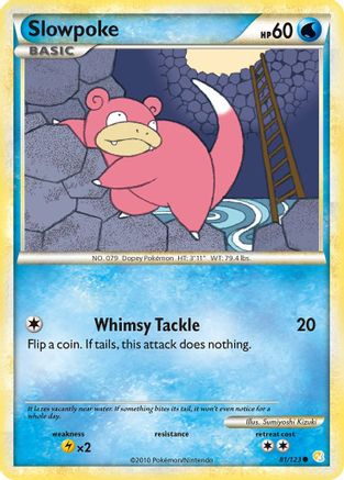 Slowpoke 081/123  - Reverse Holofoil HeartGold SoulSilver - Common