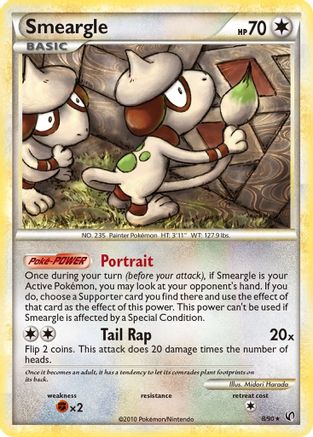 Smeargle 008/90  - Reverse Holofoil Undaunted - Holo Rare