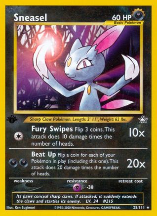 Sneasel 025/111  - Unlimited Neo Genesis - Rare