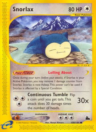 Snorlax 100  - Reverse Holofoil Skyridge - Common
