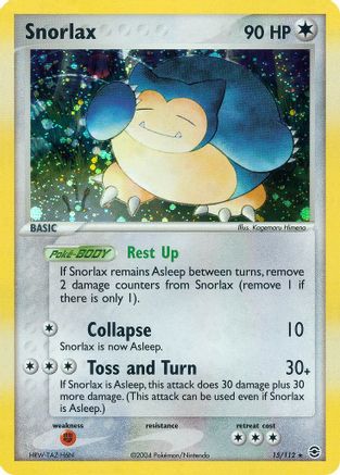 Snorlax 015  - Holofoil FireRed & LeafGreen - Holo Rare