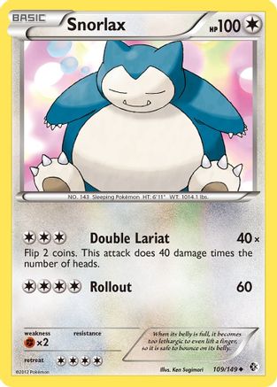 Snorlax 109/149  - Reverse Holofoil Boundaries Crossed - Uncommon