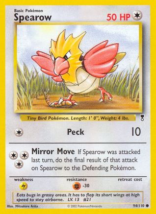 Spearow 094/110  - Reverse Holofoil Legendary Collection - Common