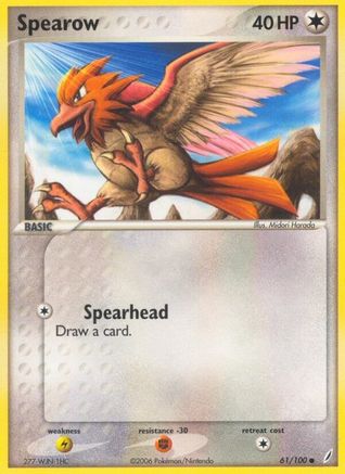 Spearow 061/100  - Reverse Holofoil Crystal Guardians - Common